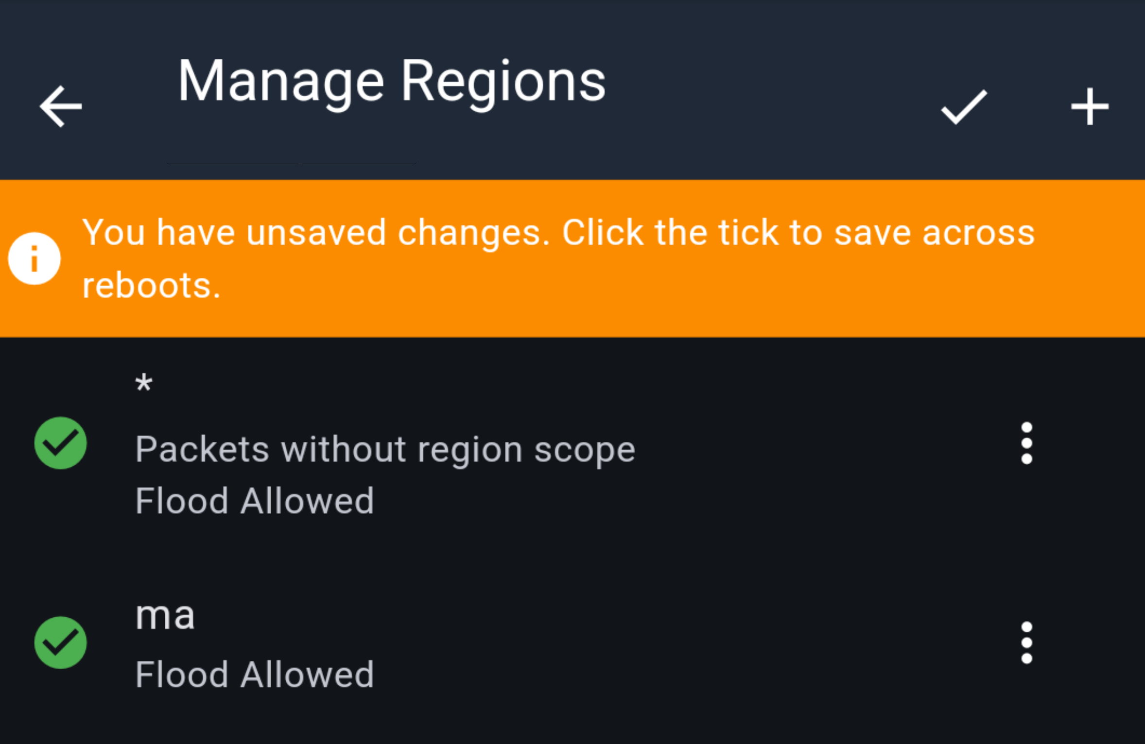 Confirm region settings